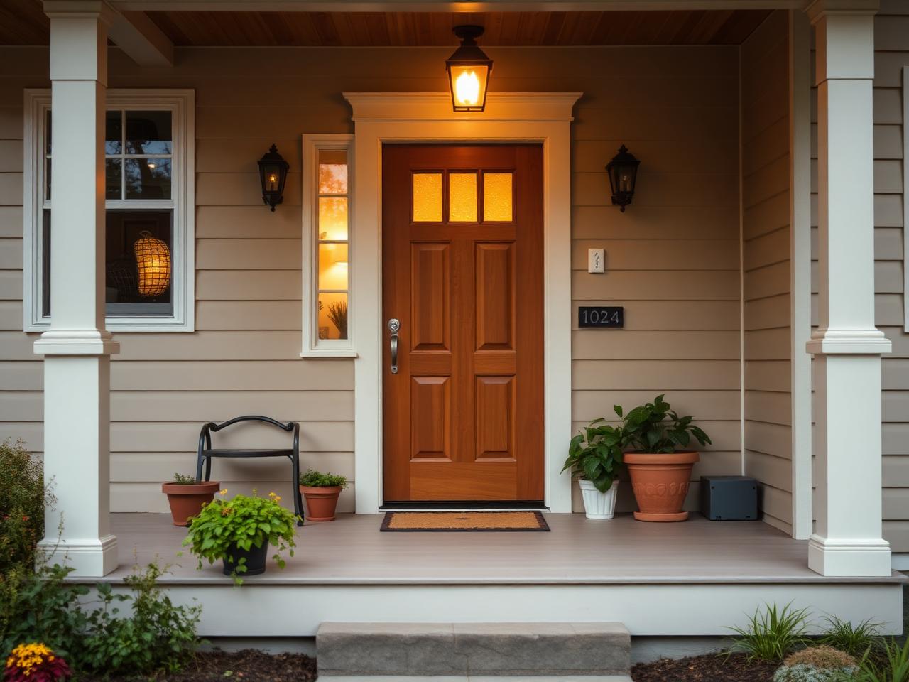 Welcoming front porch of a Treasures Home residence